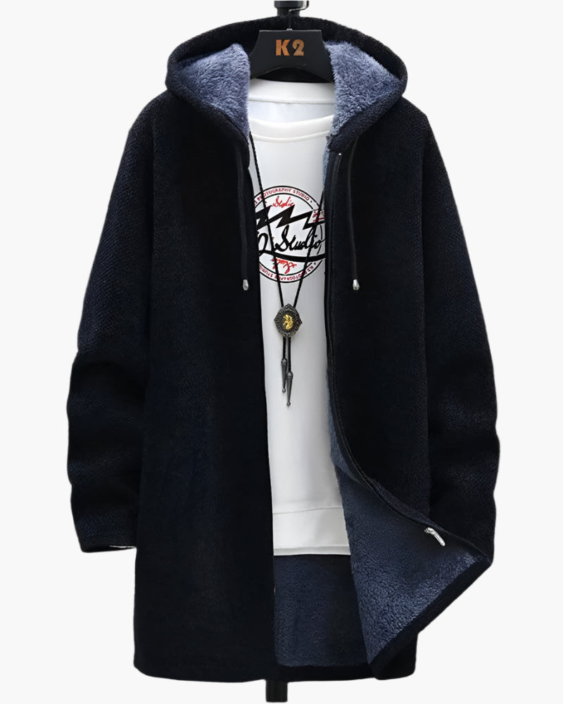 Men's Hooded Fleece Jacket – Casual Warm Outdoor Everyday Style