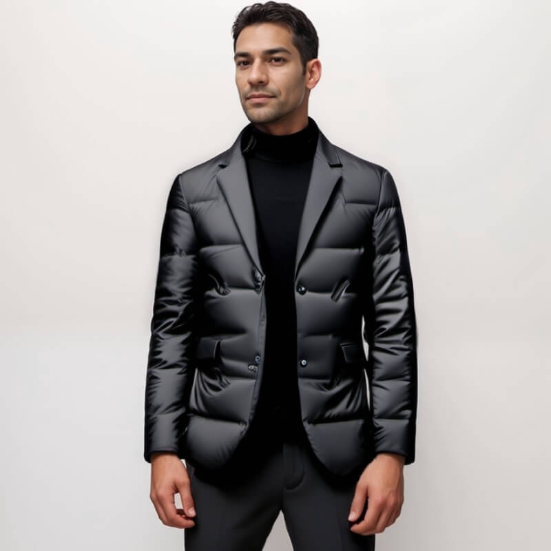 Men's Quilted Blazer Jacket – Modern Business & Casual Style