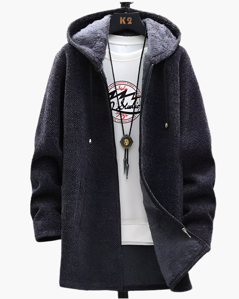 Men's Hooded Fleece Jacket – Casual Warm Outdoor Everyday Style
