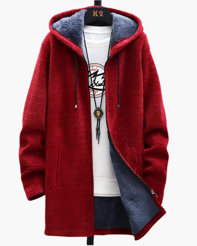 Men's Hooded Fleece Jacket – Casual Warm Outdoor Everyday Style