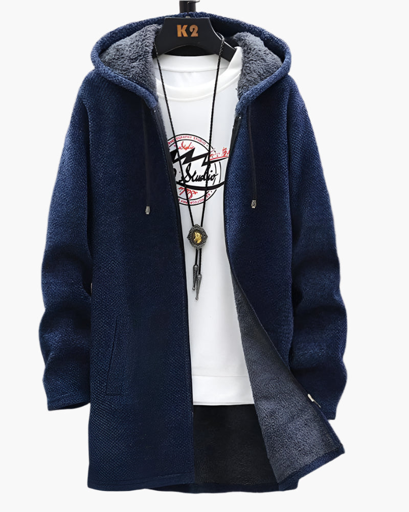 Men's Hooded Fleece Jacket – Casual Warm Outdoor Everyday Style