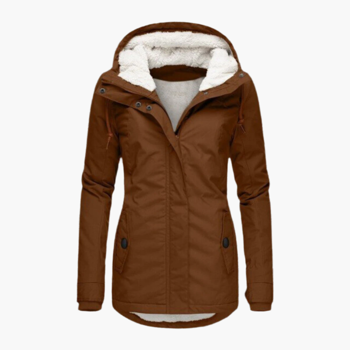 Women's Winter Sherpa Hoodie Jacket - Cozy Warm Urban Style for Cold Weather