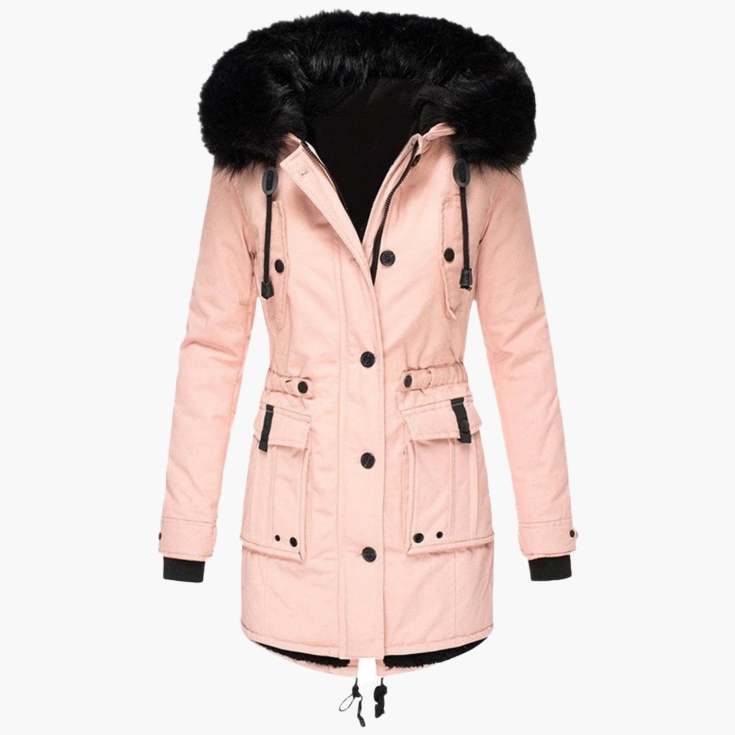 Women's Winter Parka with Faux Fur Hood – Urban Style Warm Outdoor Jacket