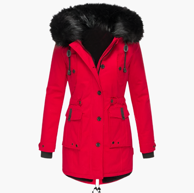 Women's Winter Parka with Faux Fur Hood – Urban Style Warm Outdoor Jacket