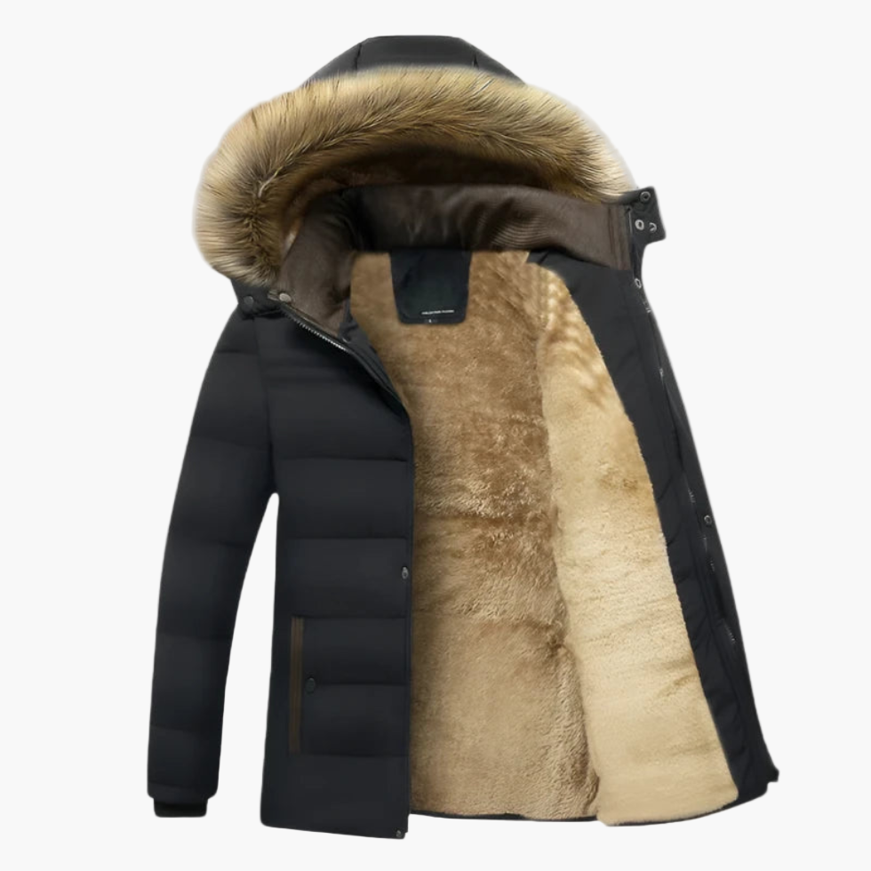 Men's Winter Parka with Faux Fur Hood – Urban Outdoor Puffer Jacket
