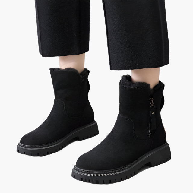 Women's Winter Ankle Boots with Warm Lining, Non-Slip Outdoor Casual Style