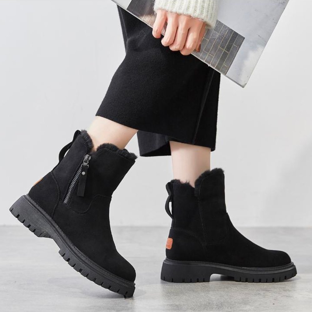 Women's Winter Ankle Boots with Warm Lining, Non-Slip Outdoor Casual Style