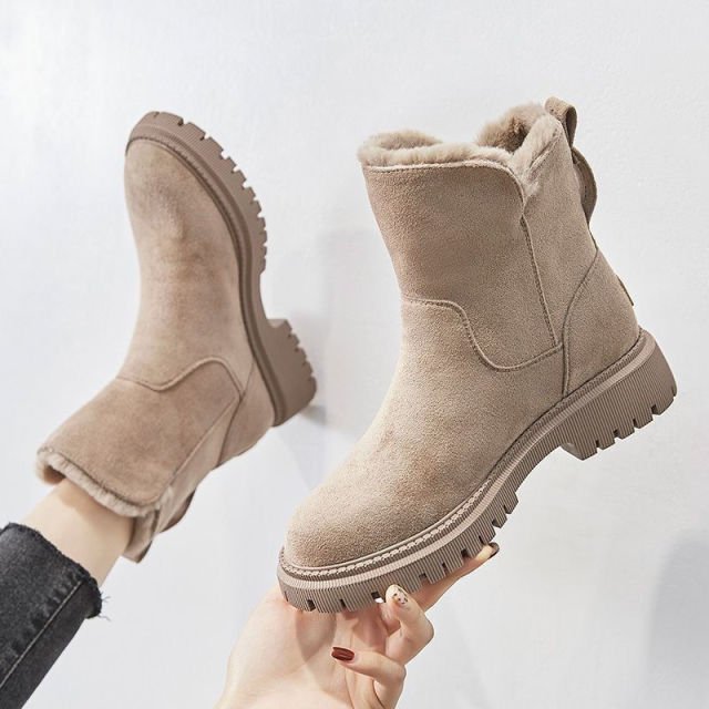Women's Winter Ankle Boots with Warm Lining, Non-Slip Outdoor Casual Style
