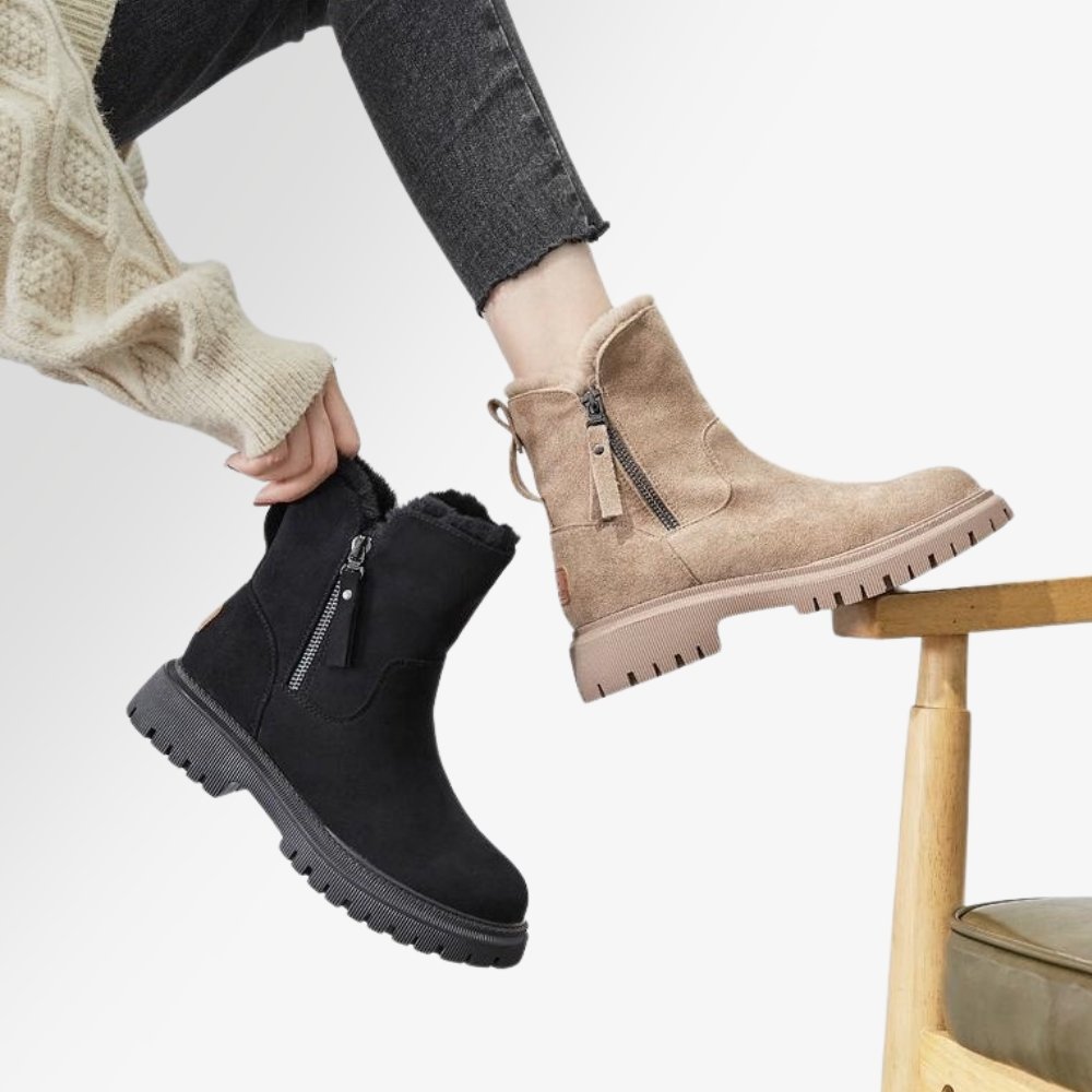 Women's Winter Ankle Boots with Warm Lining, Non-Slip Outdoor Casual Style
