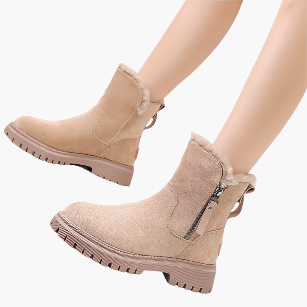 Women's Winter Ankle Boots with Warm Lining, Non-Slip Outdoor Casual Style