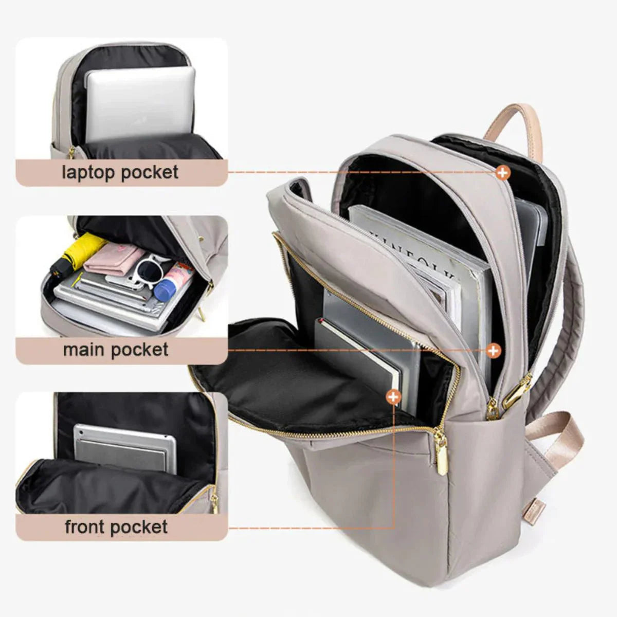 Women's Minimalist Everyday Backpack – Stylish & Versatile for Work, University, and Travel