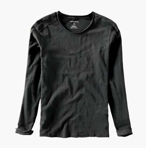 Men's Vintage Fit Long Sleeve Layered Look V-Neck Shirt Casual Basic Top