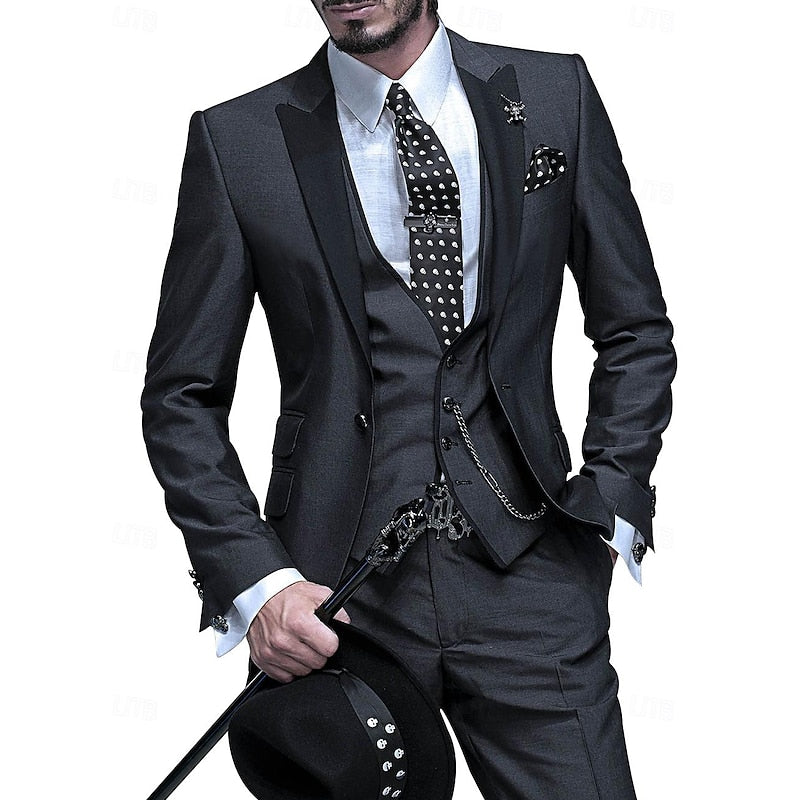 Men's 3-Piece Modern Fit Suit Set – Formal Business & Wedding Attire