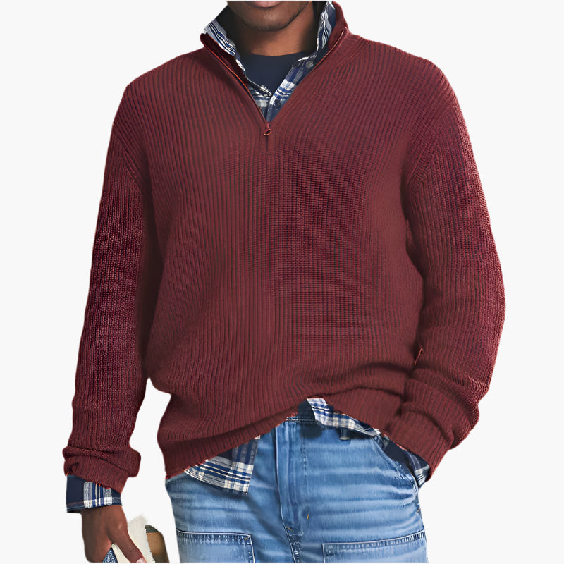 Men's Business Casual Quarter-Zip Knit Pullover Sweater – Versatile Everyday Style
