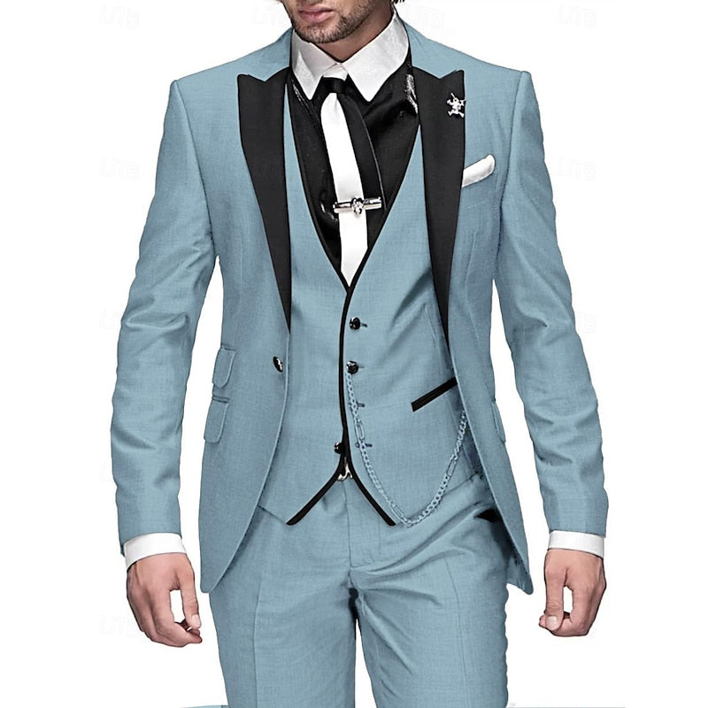 Men's 3-Piece Modern Fit Suit Set – Formal Business & Wedding Attire