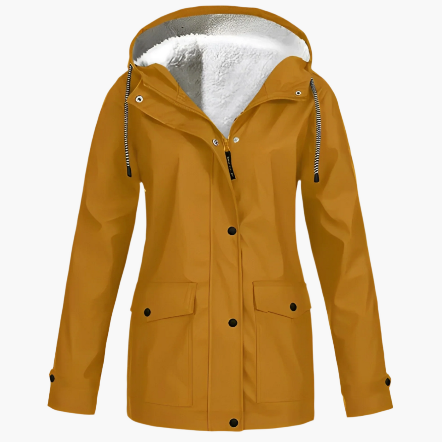 Women's CozyShield Hooded Fleece Lined Winter Rain Jacket - Outdoor Waterproof Parka