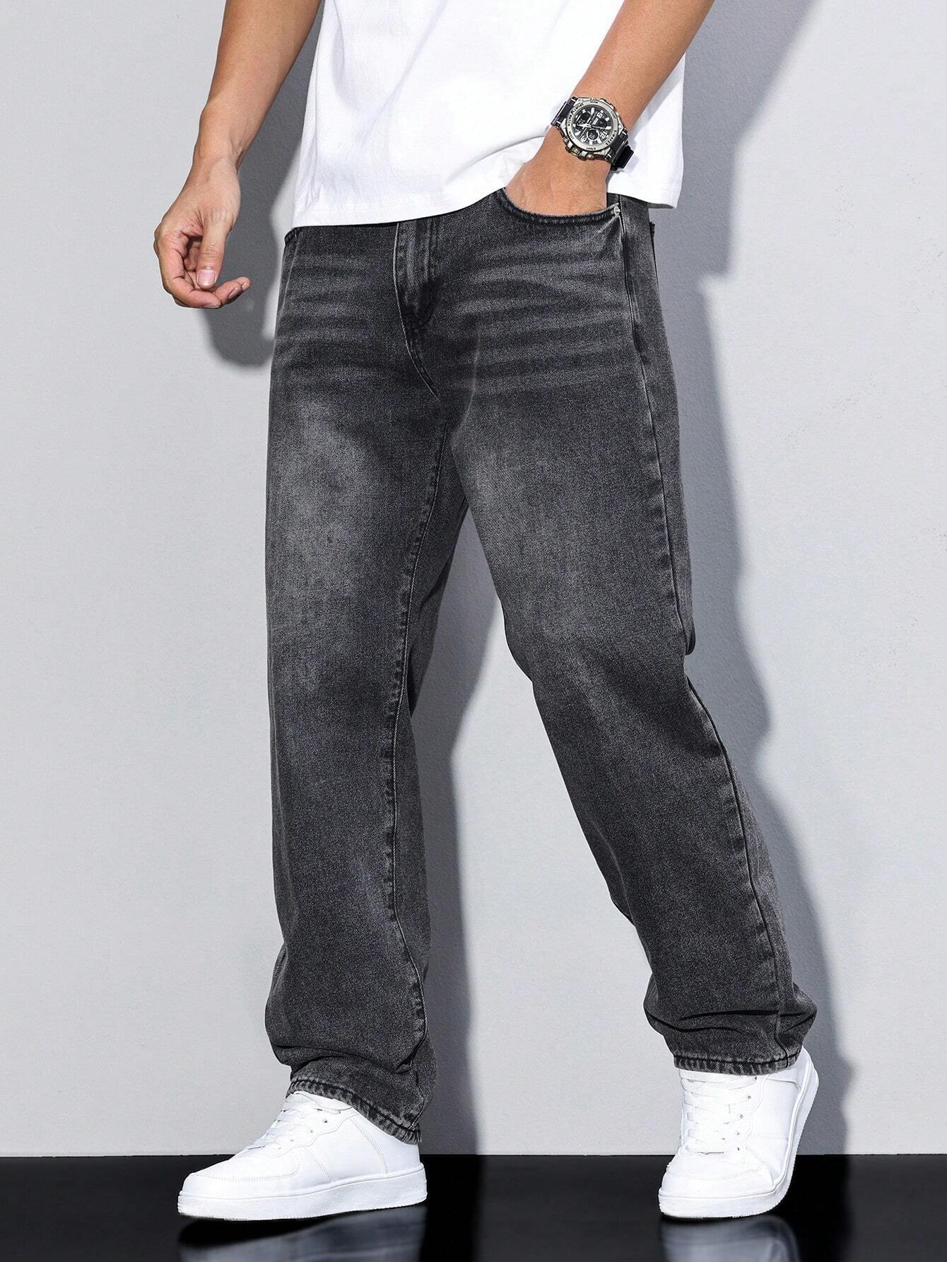 Men's Casual Straight Fit Jeans Relaxed Streetwear Style
