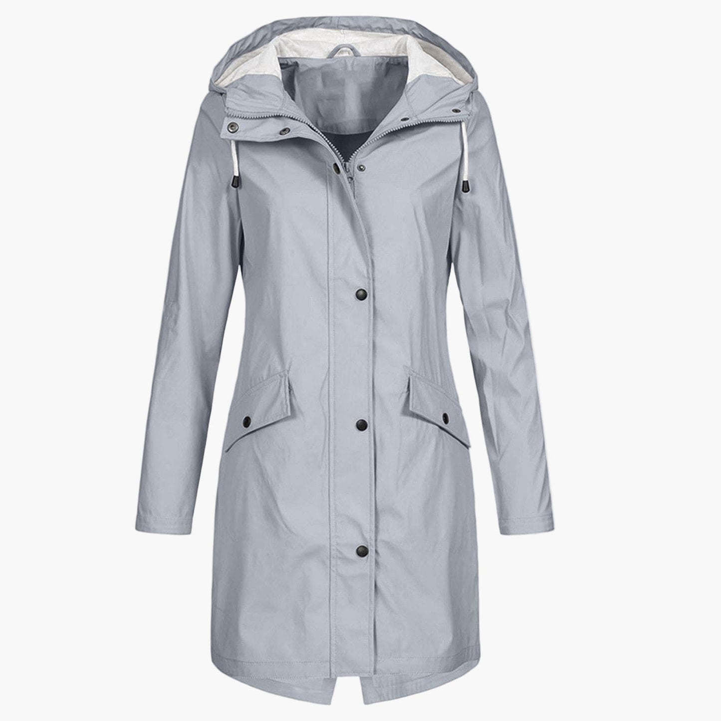 Women's Long Waterproof Raincoat – Stylish Hooded Outdoor Jacket for Everyday Wear