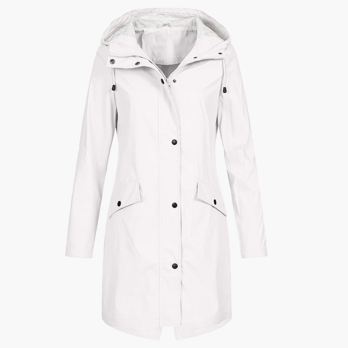 Women's Long Waterproof Raincoat – Stylish Hooded Outdoor Jacket for Everyday Wear