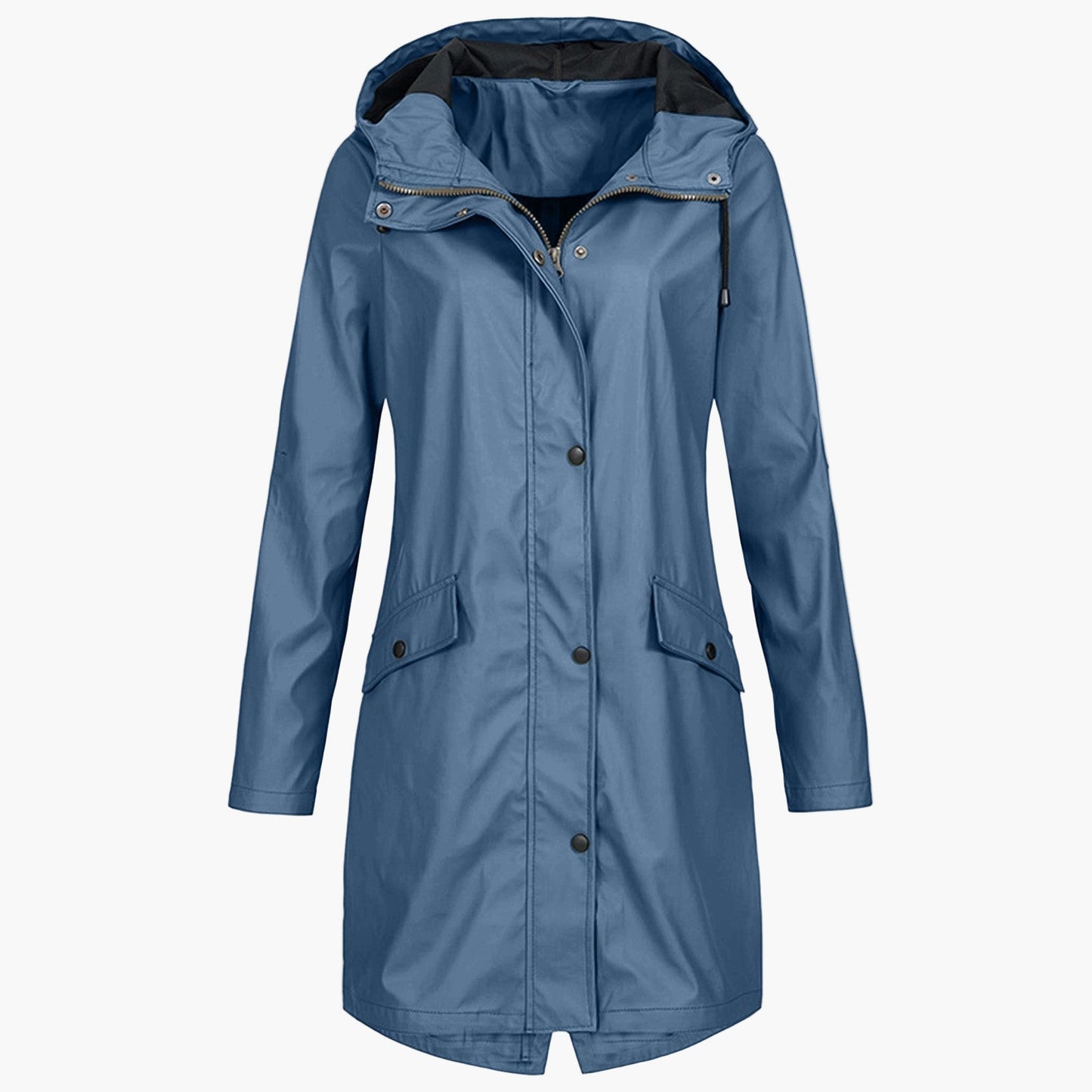 Women's Long Waterproof Raincoat – Stylish Hooded Outdoor Jacket for Everyday Wear