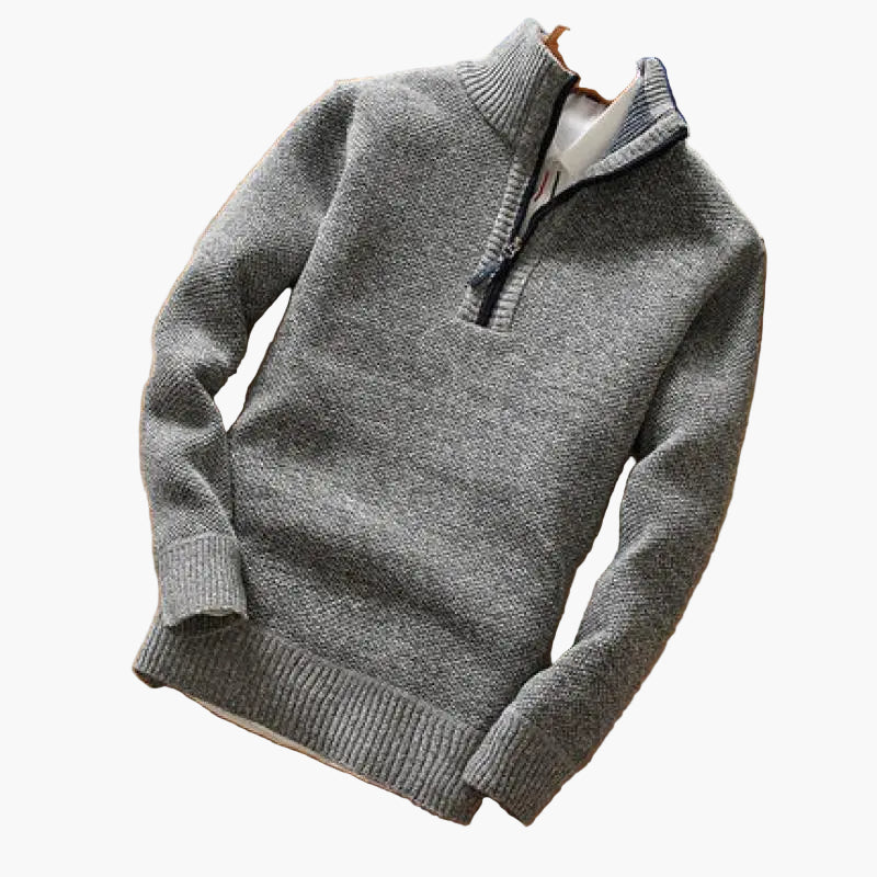 Men's Half-Zip Knit Pullover Sweater, Casual Modern Style for Work and Leisure