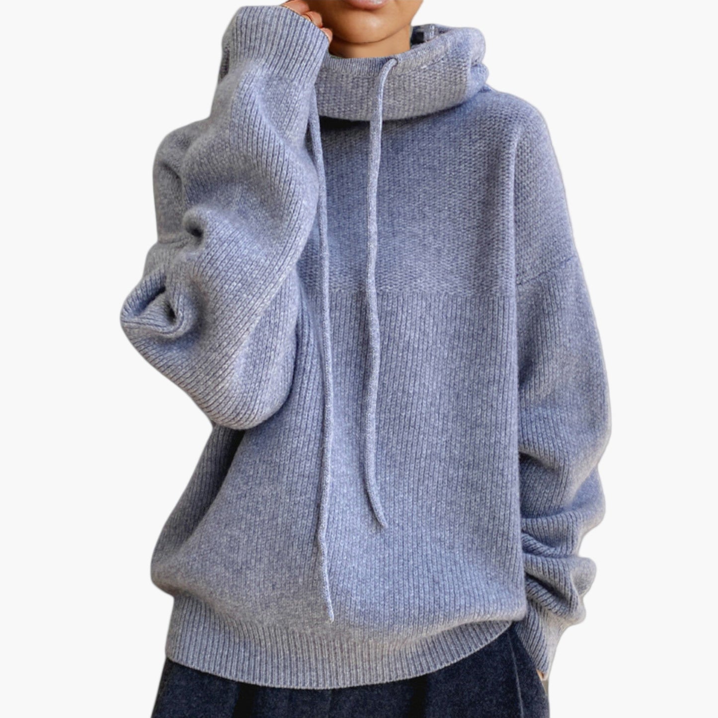 Women's Casual Oversized Knit Hooded Sweater Pullover for Everyday Comfort