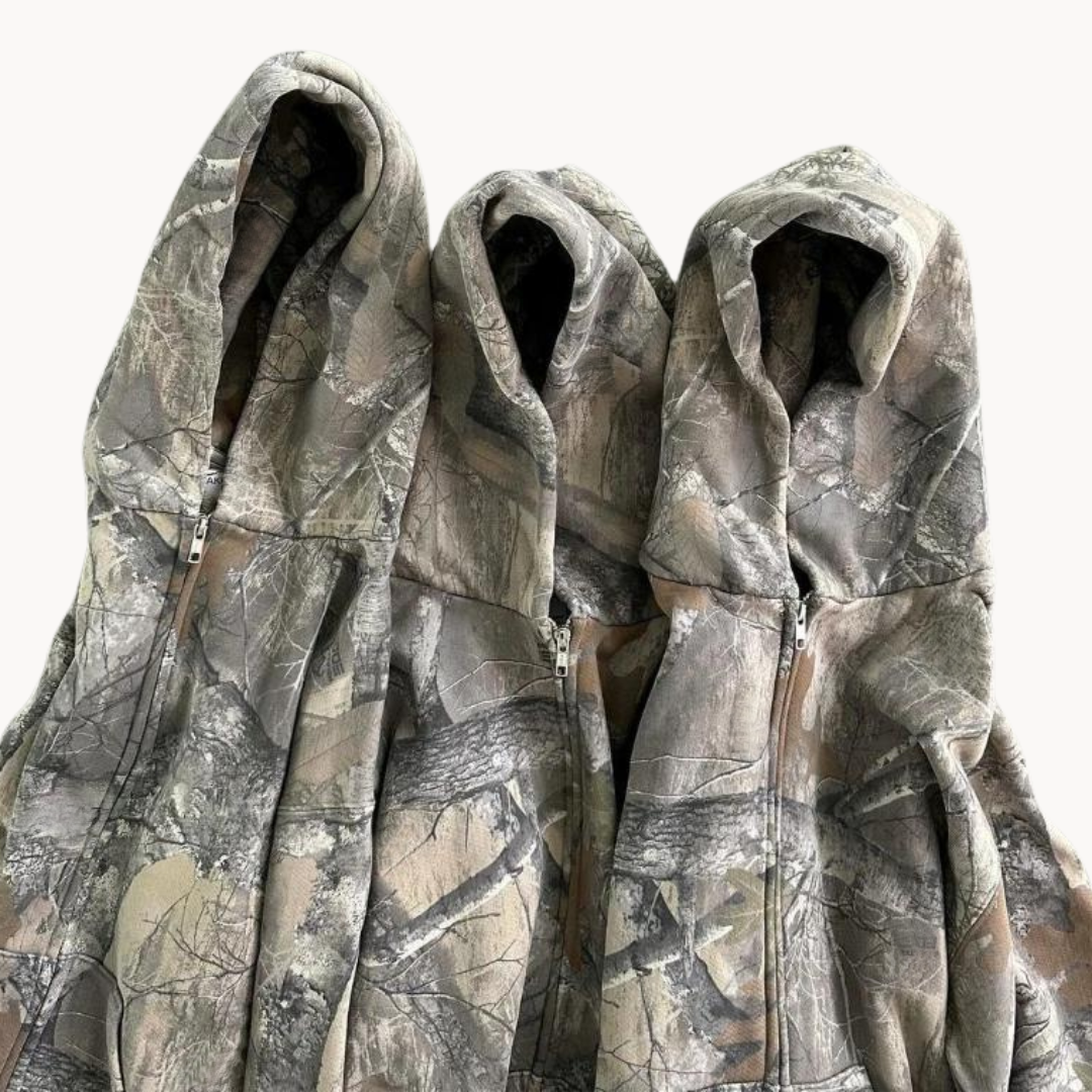 Unisex Oversized Camouflage Streetwear Hoodie – Urban Outdoor Pullover