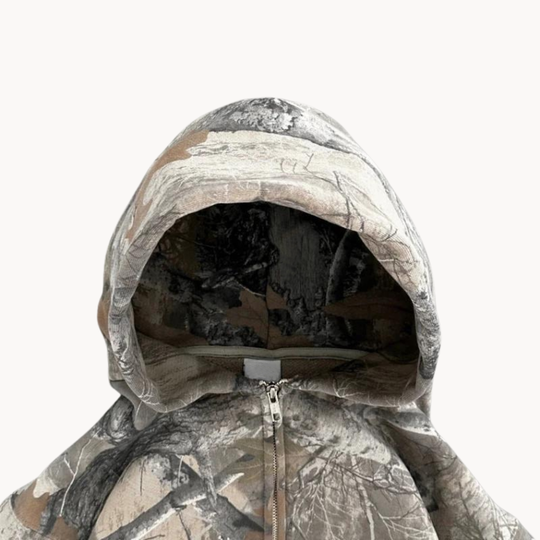 Unisex Oversized Camouflage Streetwear Hoodie – Urban Outdoor Pullover