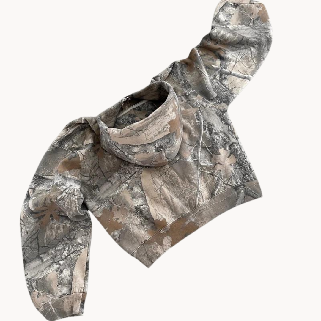 Unisex Oversized Camouflage Streetwear Hoodie – Urban Outdoor Pullover
