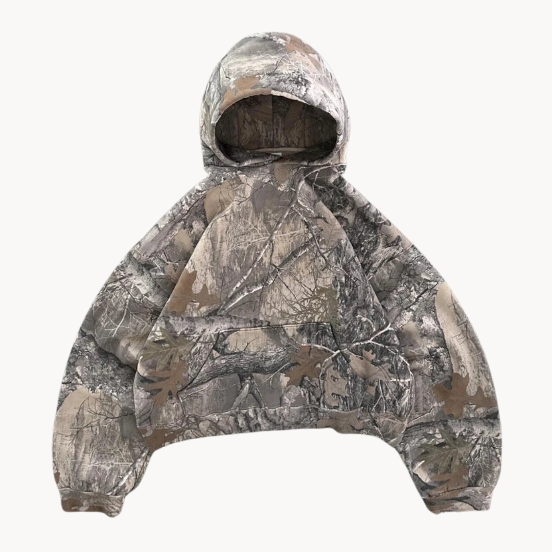 Unisex Oversized Camouflage Streetwear Hoodie – Urban Outdoor Pullover