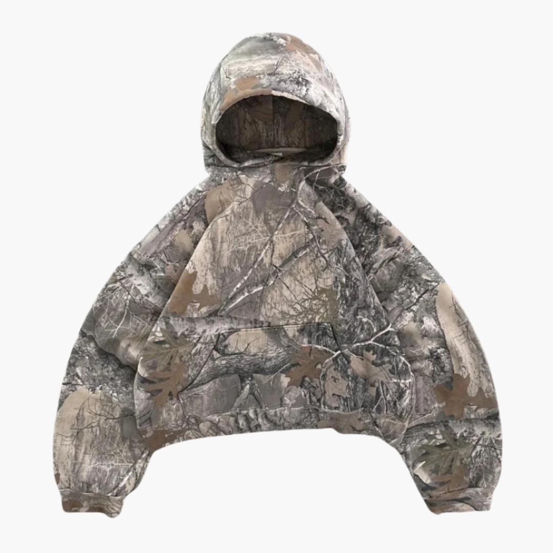 Unisex Oversized Camouflage Streetwear Hoodie – Urban Outdoor Pullover