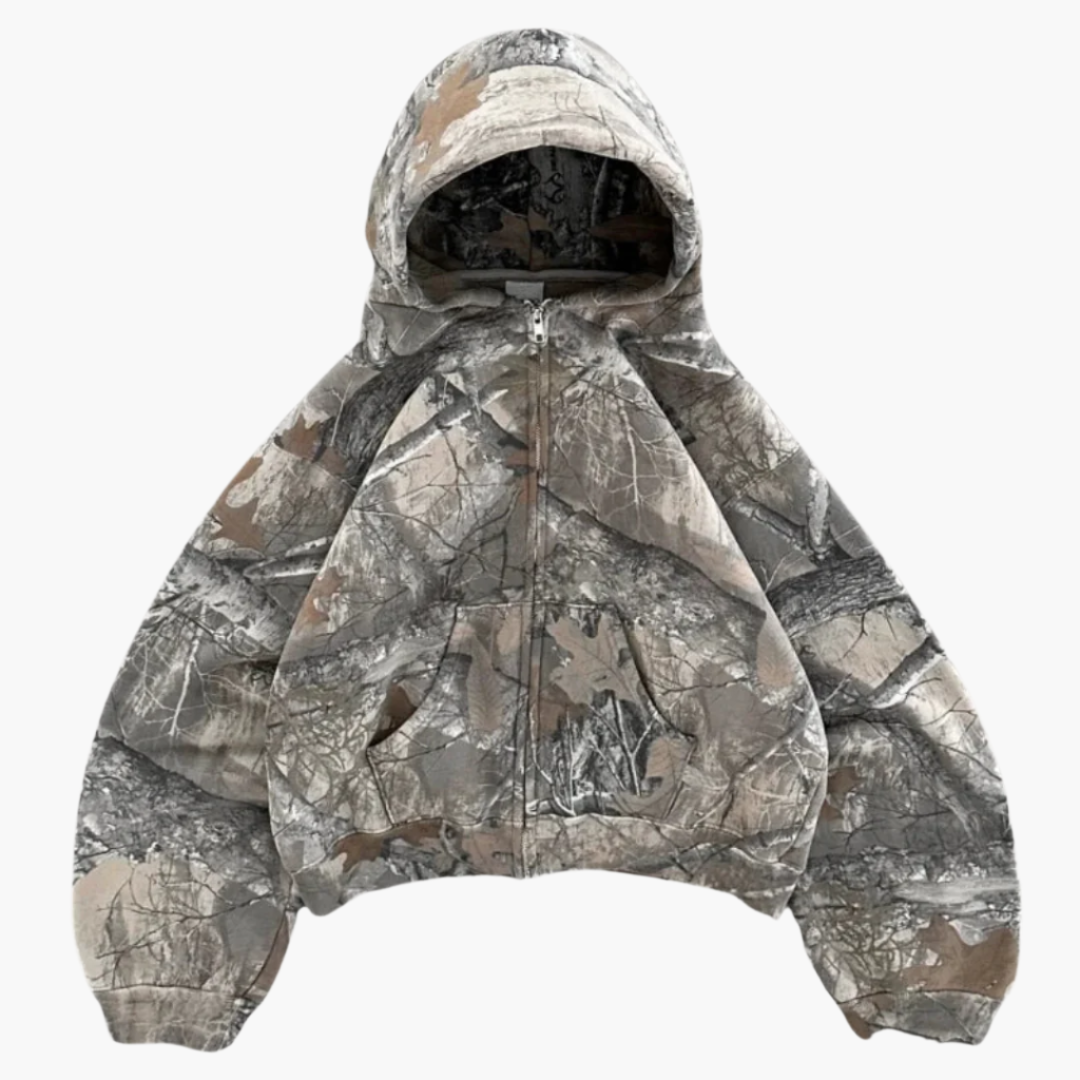 Unisex Oversized Camouflage Streetwear Hoodie – Urban Outdoor Pullover