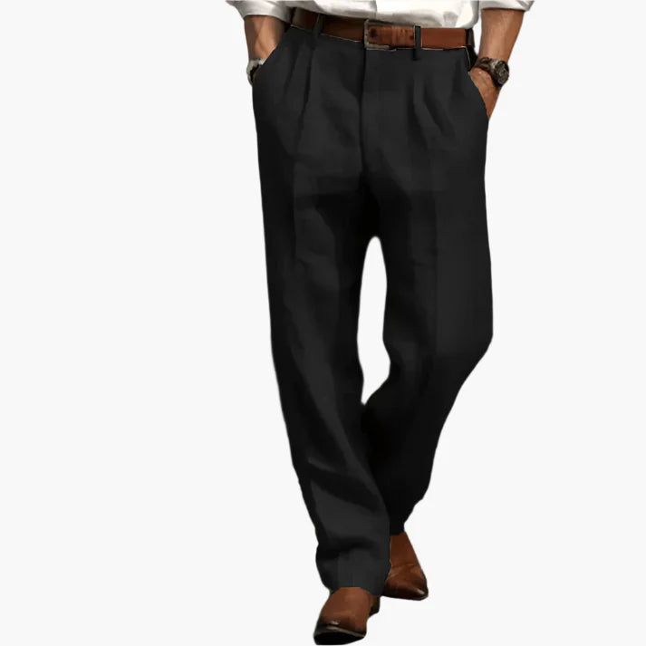 Men's Classic Retro Dress Pants – Tailored Pleated Trousers for Business & Casual Style