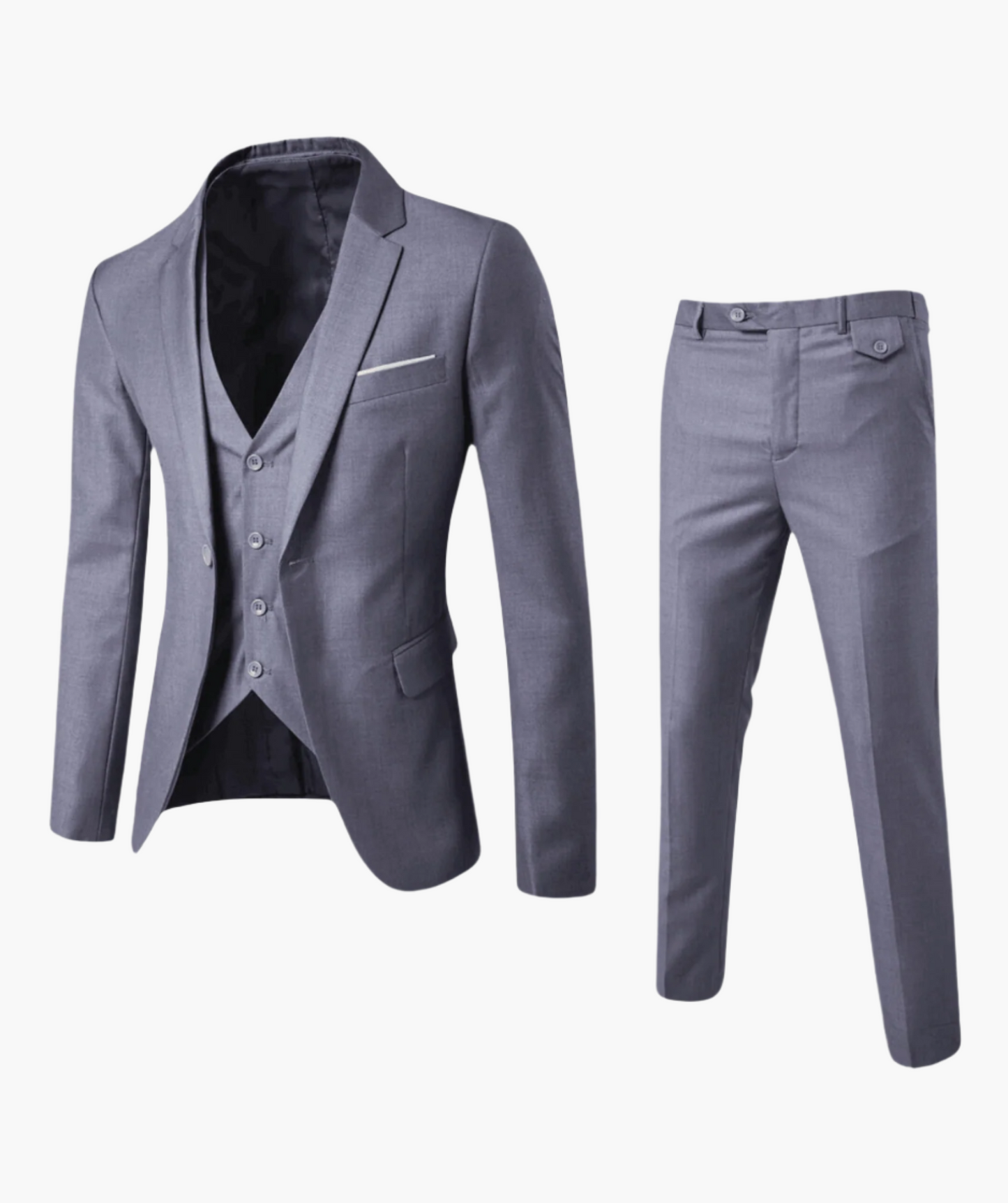 Men's 3-Piece Suit Set with Vest – Classic Formal Slim Fit for Weddings and Business