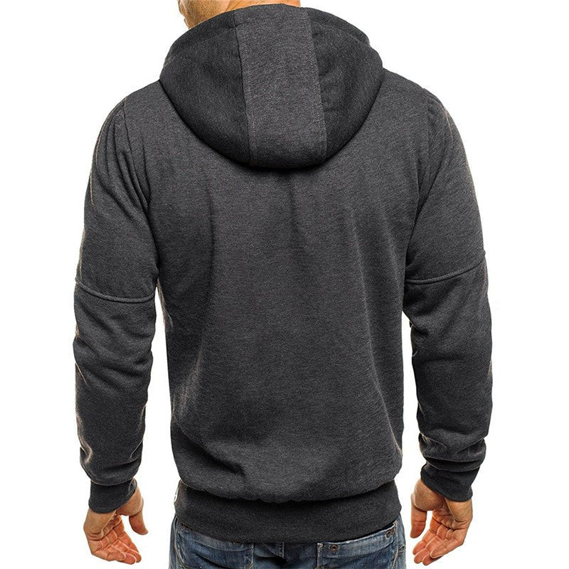Men's Sport Zip Hoodie with Adjustable Hood and Zipper Pockets – Casual Athletic Pullover for Everyday and Outdoor