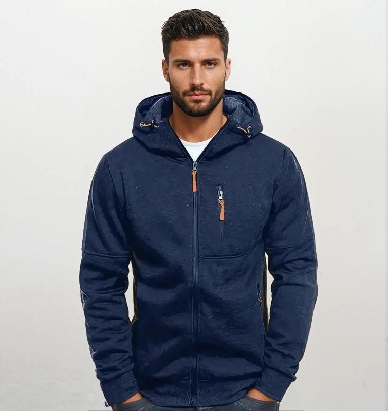 Men's Sport Zip Hoodie with Adjustable Hood and Zipper Pockets – Casual Athletic Pullover for Everyday and Outdoor