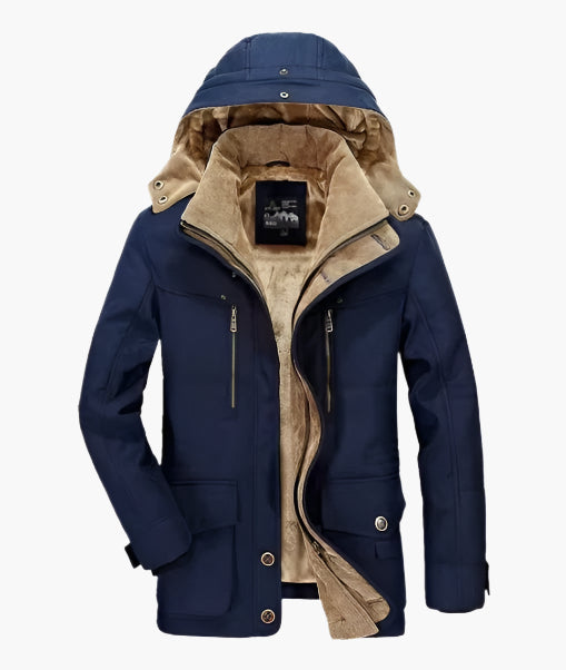 Men's Outdoor Winter Parka Jacket with Hood – Casual Warm Fleece Lined Coat for Everyday & Adventure
