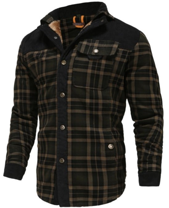 Men's Outdoor Plaid Shirt Jacket – Classic Check Style, Warm Lined, Versatile Casual Wear