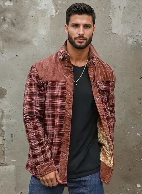 Men's Outdoor Plaid Shirt Jacket – Classic Check Style, Warm Lined, Versatile Casual Wear