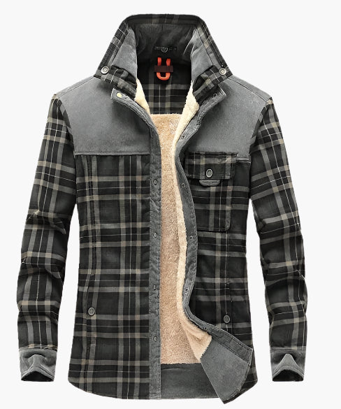 Men's Outdoor Plaid Shirt Jacket – Classic Check Style, Warm Lined, Versatile Casual Wear