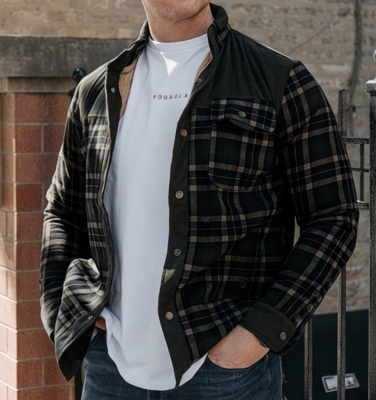 Men's Outdoor Plaid Shirt Jacket – Classic Check Style, Warm Lined, Versatile Casual Wear