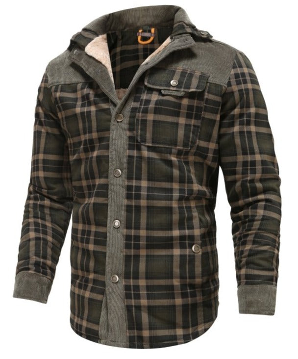Men's Outdoor Plaid Shirt Jacket – Classic Check Style, Warm Lined, Versatile Casual Wear