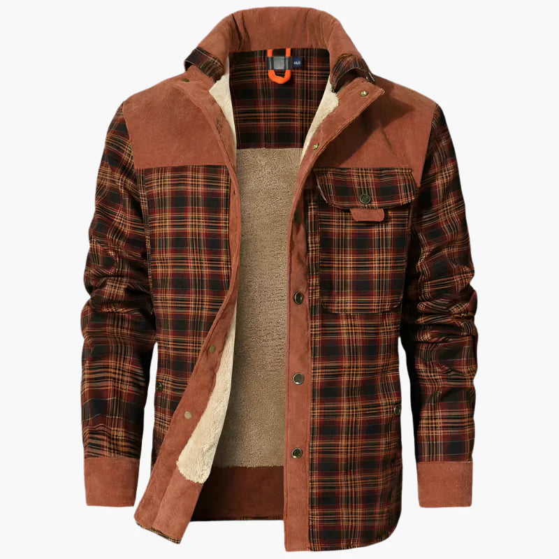Men's Outdoor Plaid Shirt Jacket – Classic Check Style, Warm Lined, Versatile Casual Wear