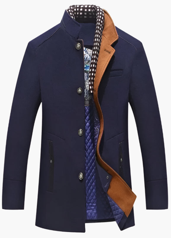 Men's Classic Evening Tailcoat with Detachable Collar - Elegant Long Jacket for Business and Events