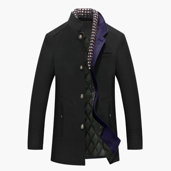 Men's Classic Evening Tailcoat with Detachable Collar - Elegant Long Jacket for Business and Events