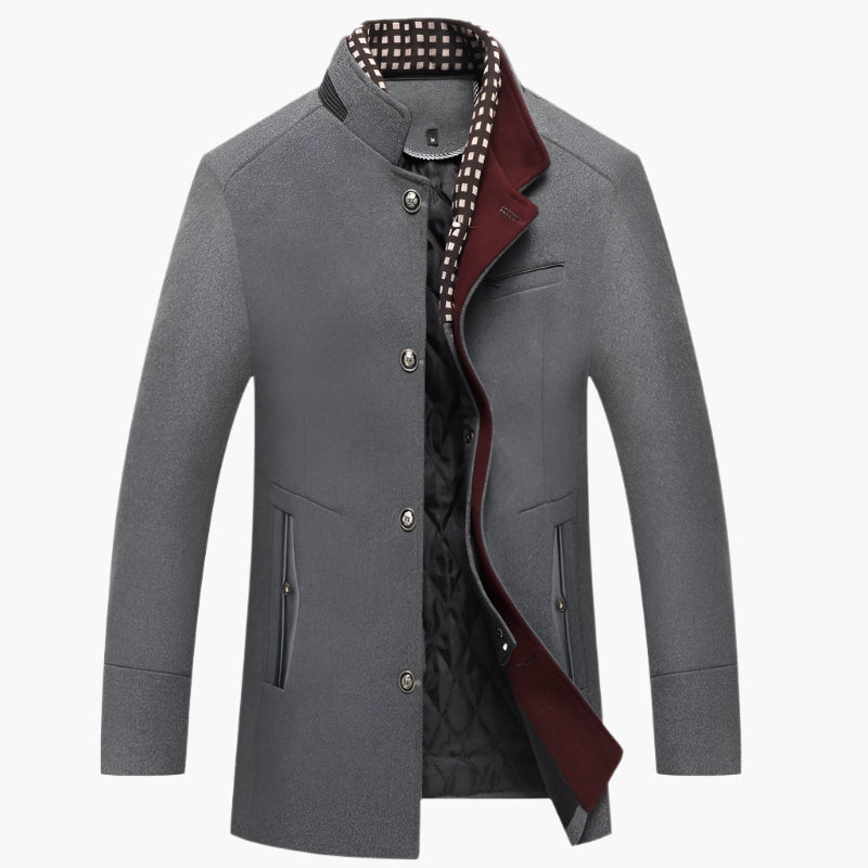 Men's Classic Evening Tailcoat with Detachable Collar - Elegant Long Jacket for Business and Events