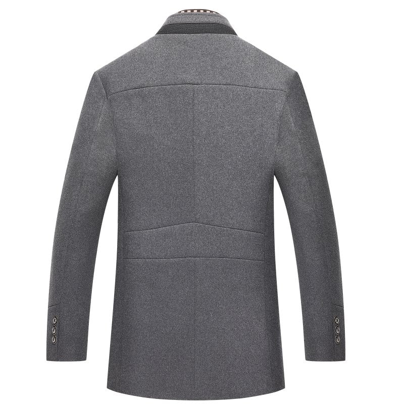 Men's Classic Evening Tailcoat with Detachable Collar - Elegant Long Jacket for Business and Events