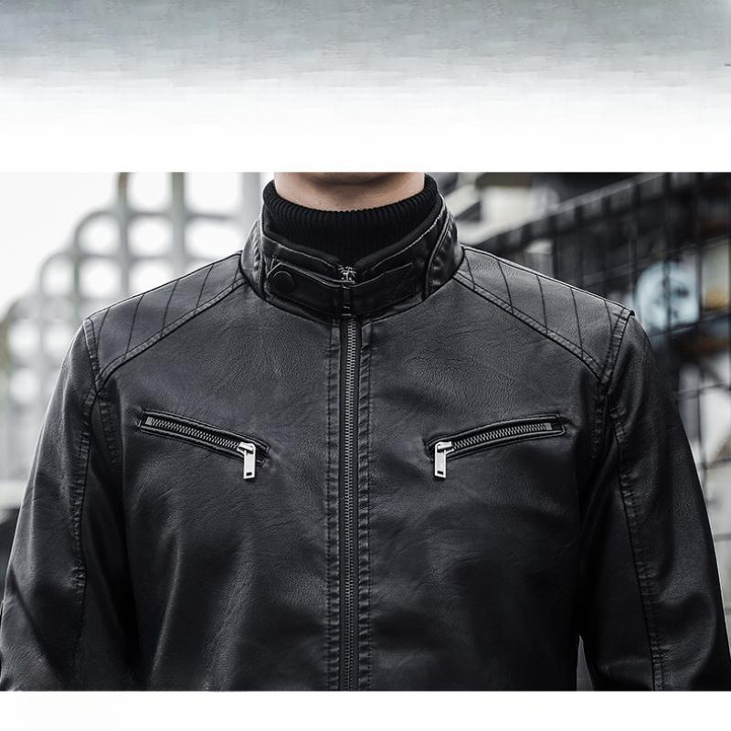 Men's Classic Biker Jacket – Modern Slim Fit Moto Style for Casual & Night Out