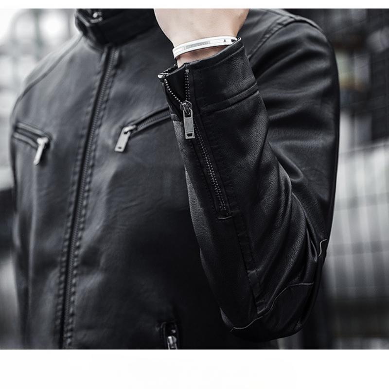 Men's Classic Biker Jacket – Modern Slim Fit Moto Style for Casual & Night Out