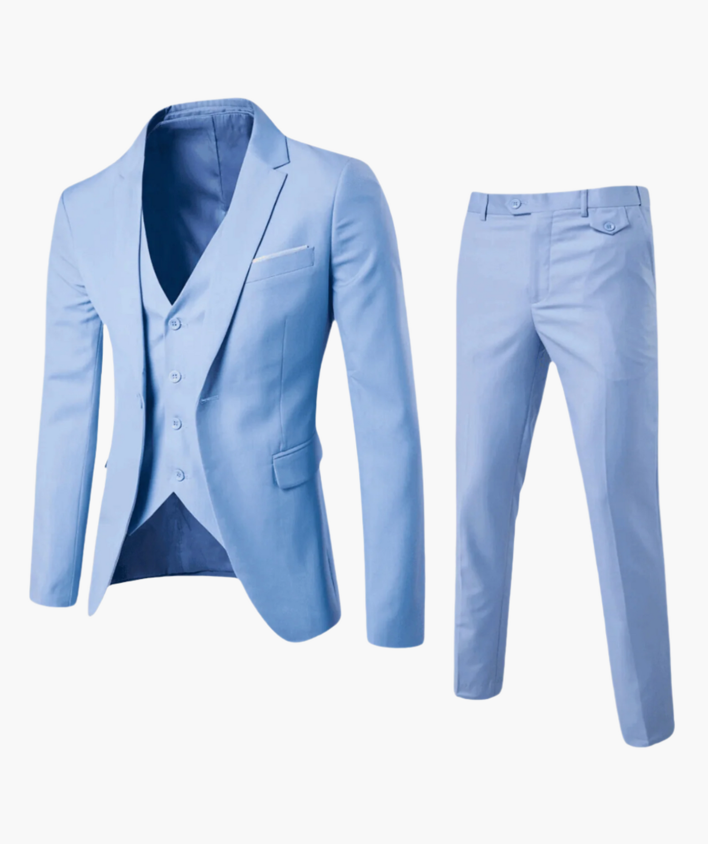 Men's 3-Piece Suit Set with Vest – Classic Formal Slim Fit for Weddings and Business